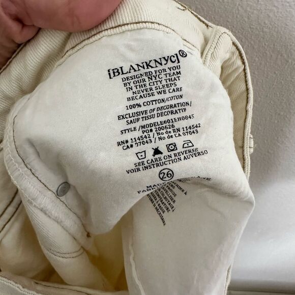 Blank NYC Denim Maxi Slit Skirt Sz 26 Ecru Off White - Picture 8 of 8